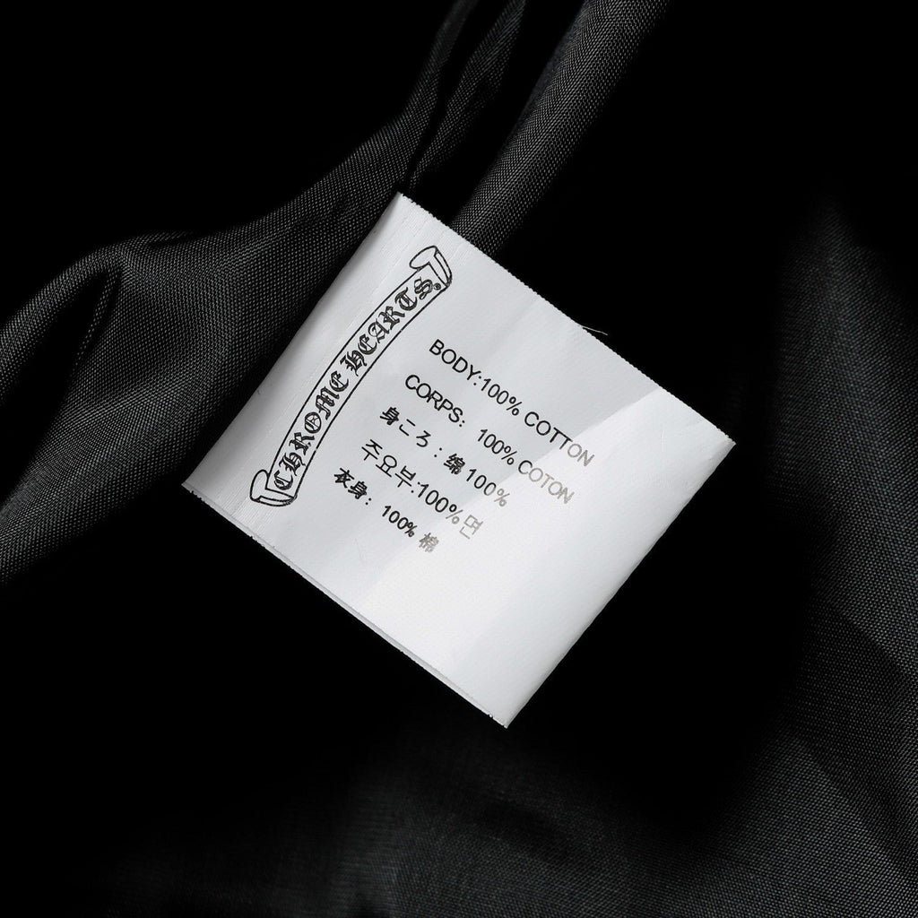 Chrome-Hearts Varsity Jacket - Black White Gothic Baseball Coat 2206