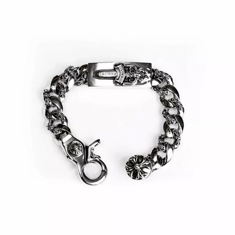 Chrome-Hearts DAGGER ID FANCY LINK CLIP BRACELET -6